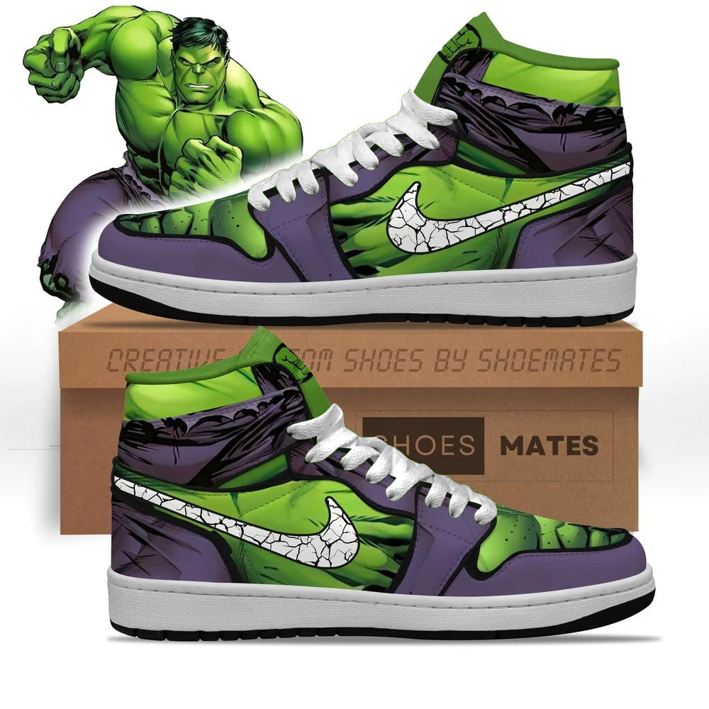 Hulk Marvel Air Jordan 1 High Top Shoes