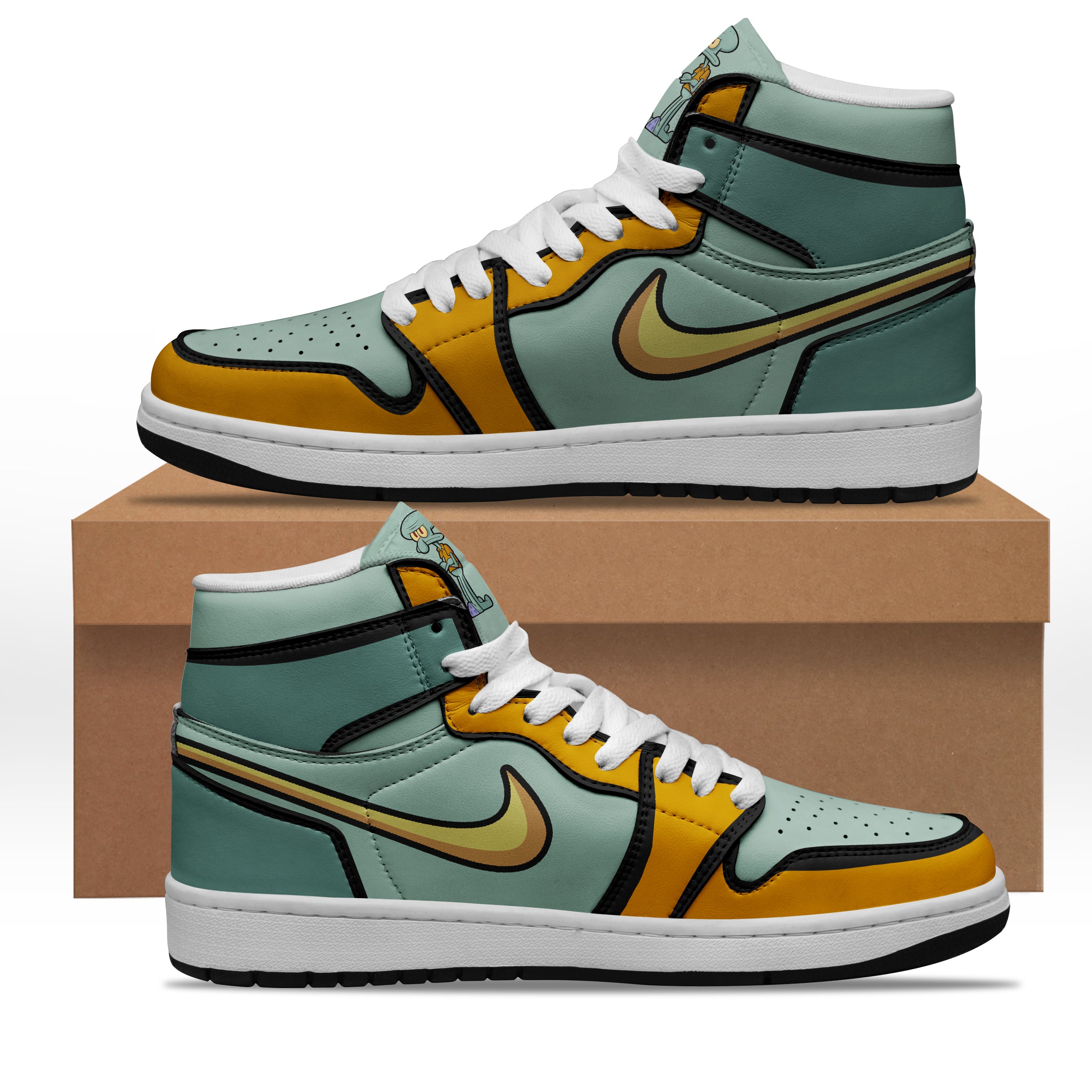 Squidward Air Jordan 1 High Top Shoes