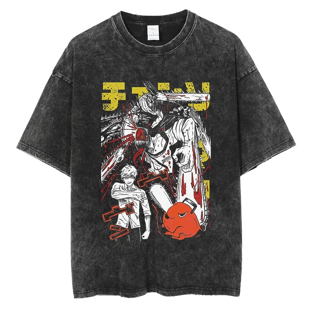 Chainsaw Man Denji x Pochita Vintage T-Shirt