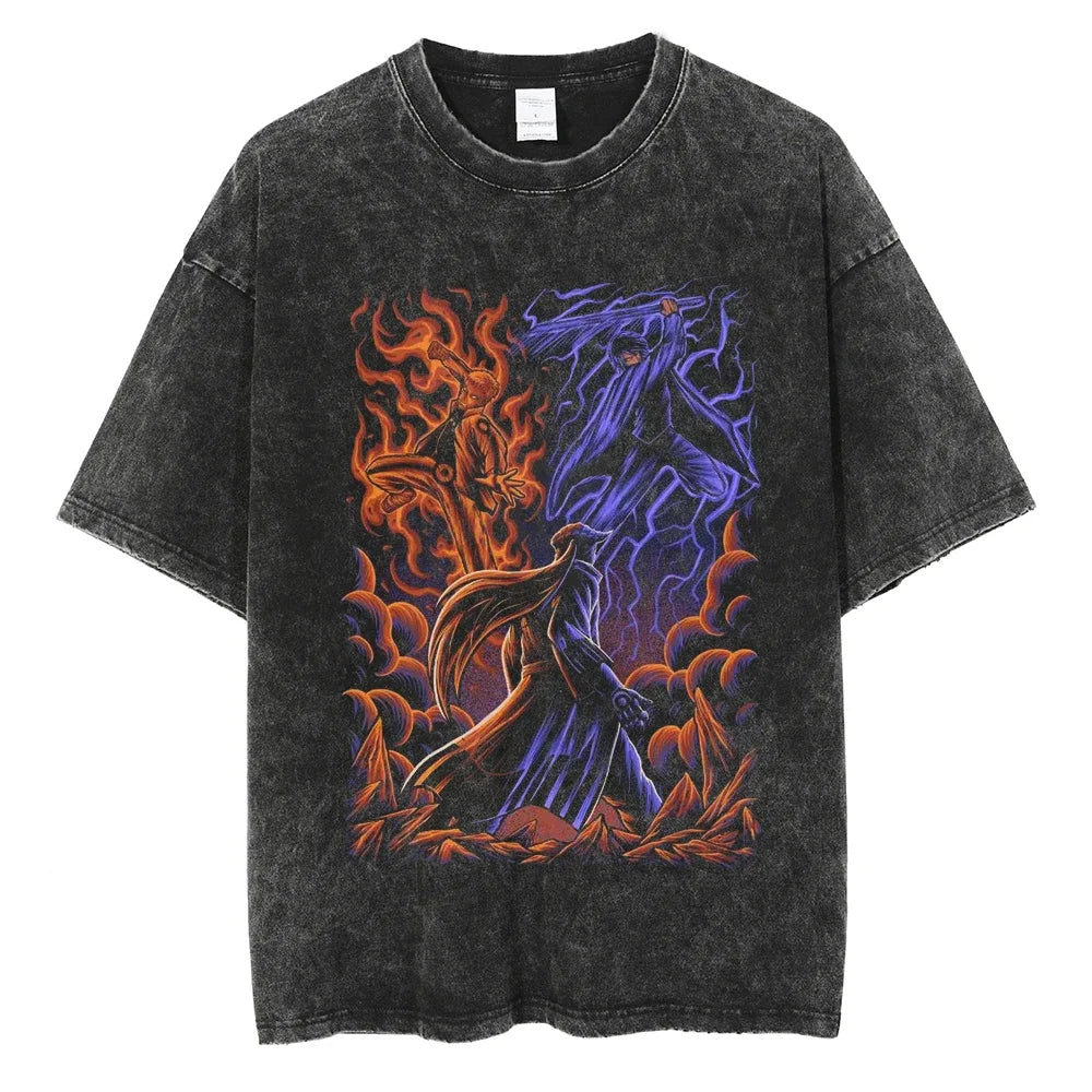 Naruto Dynamic Duel Oversized Vintage T-Shirt
