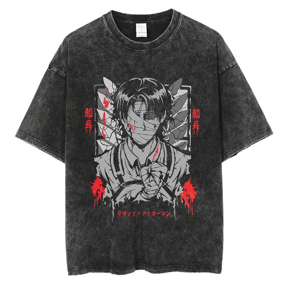 Attack on Titan Levi's Power Oversized Vintage T-Shirt