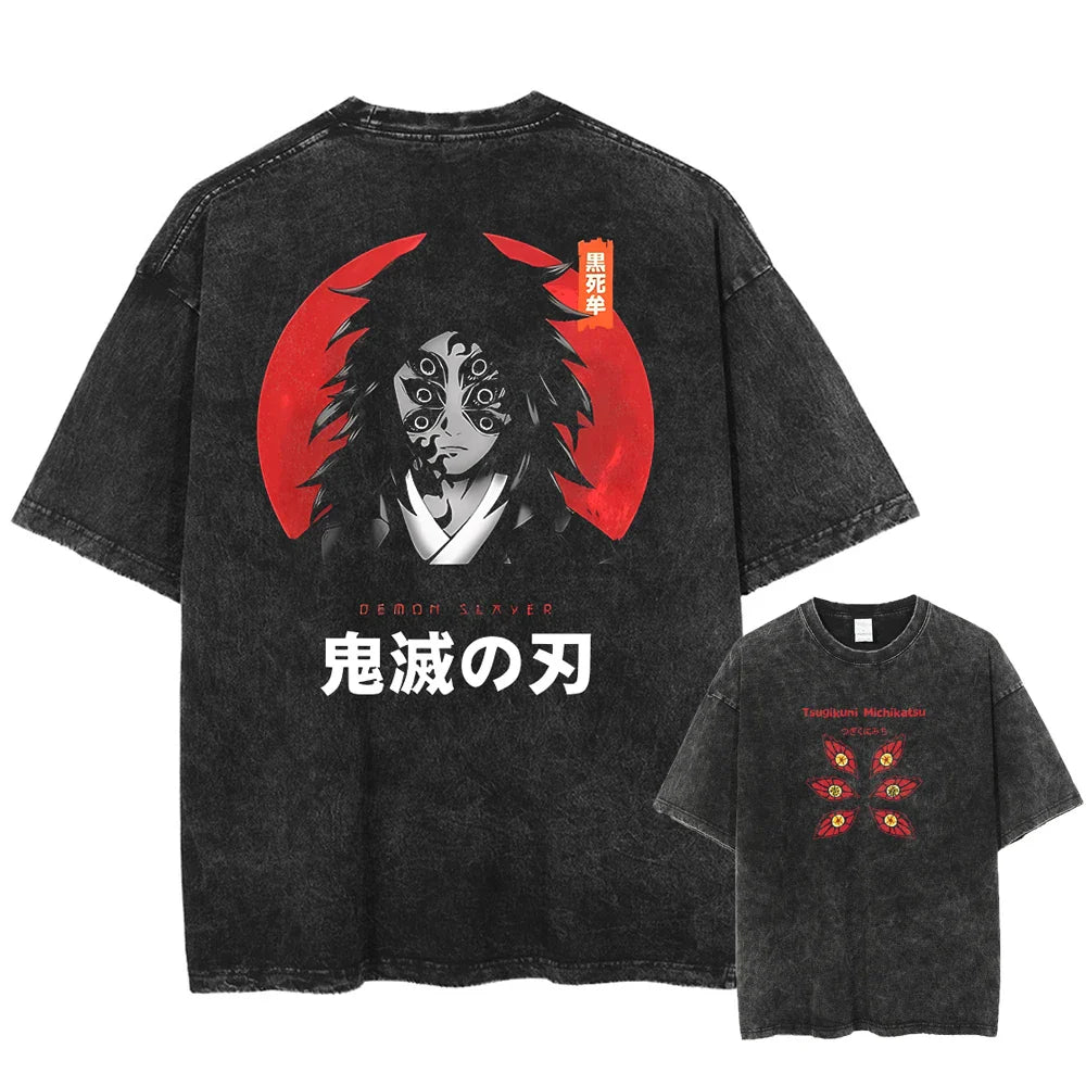 Demon Slayer Kokushibo Master of the Demon Moon Oversized Vintage T-Shirt