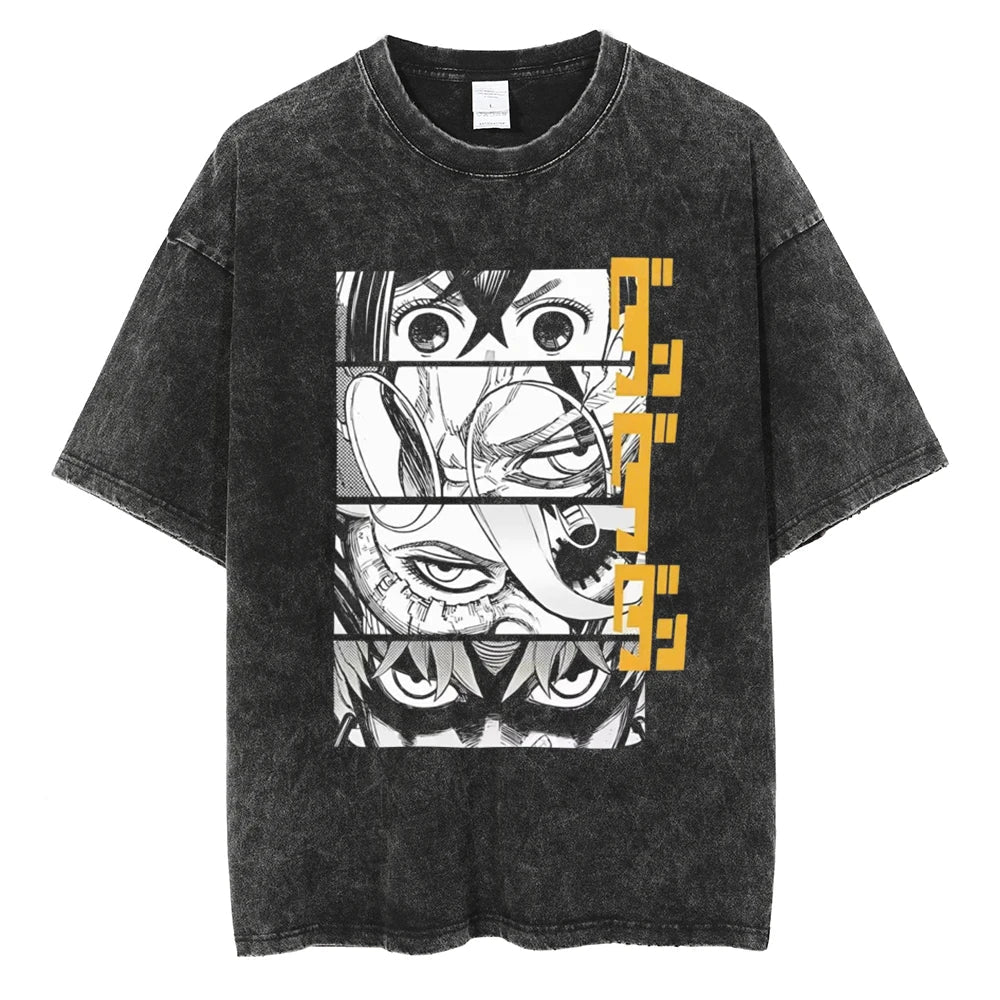 Dandadan Squad's Power Oversized Vintage T-Shirt