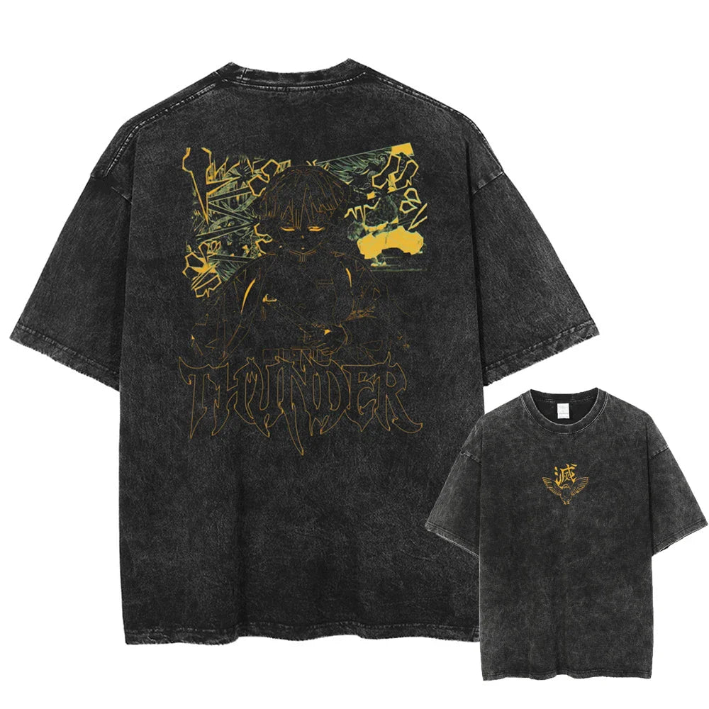Demon Slayer Zenitsu's Lightning Oversized Vintage T-Shirt