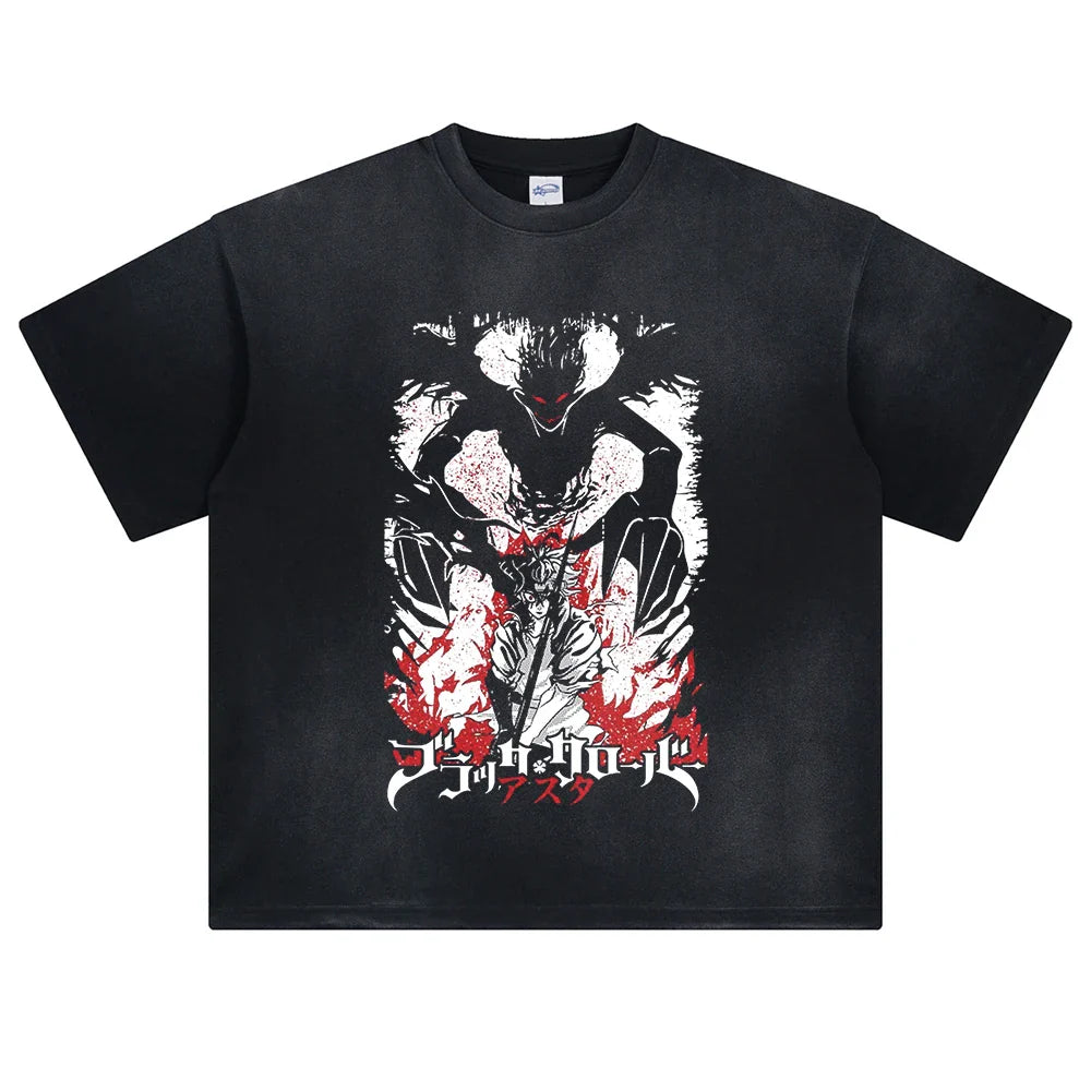 Black Clover Devil's Power Oversized Vintage T-Shirt