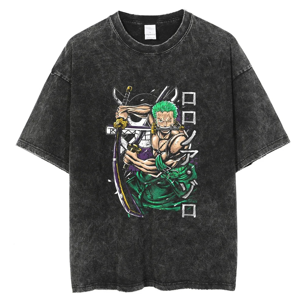 One Piece Zoro Master Swordsman Graphic Vintage T-Shirt