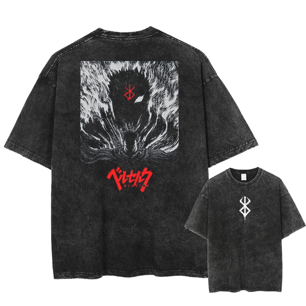 Berserk Guts Dark Avenger Oversized Vintage T-Shirt