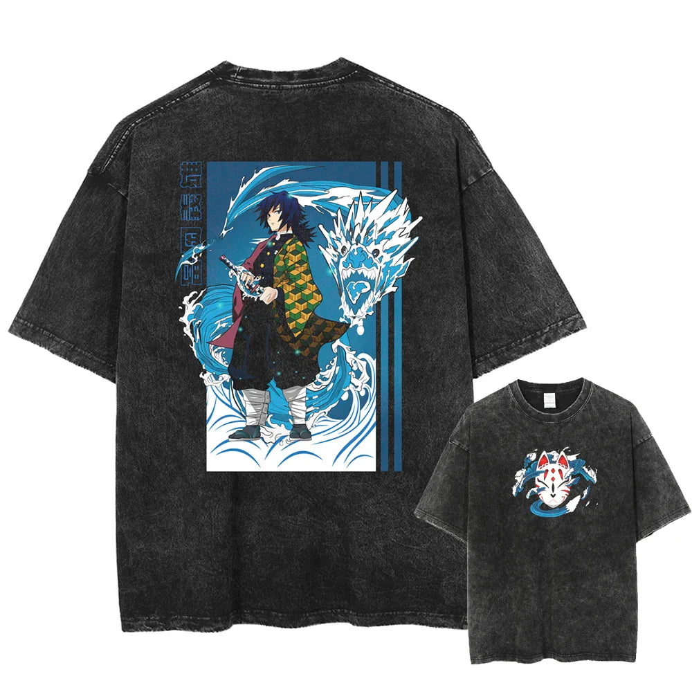 Demon Slayer Giyu Flow of the Water Hashira Oversized Vintage T-Shirt